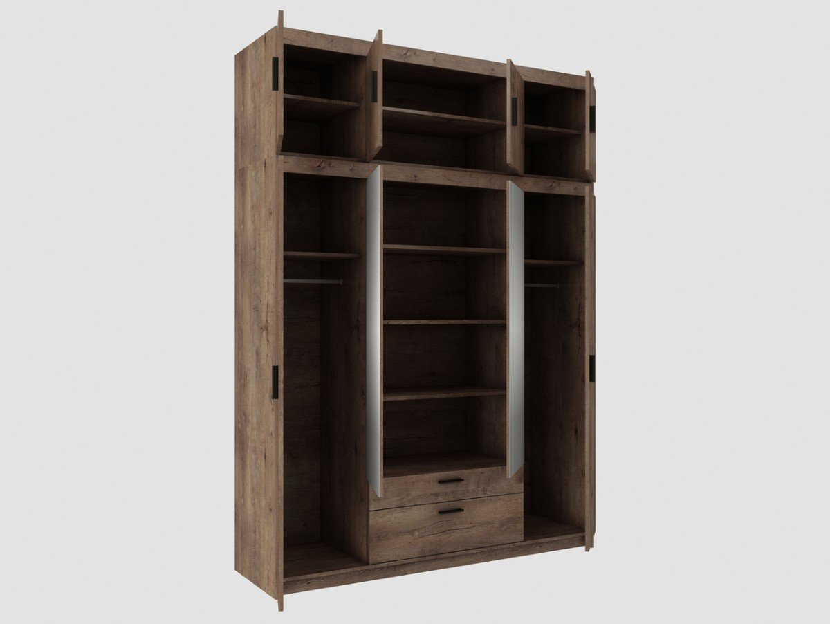 Elena 4D four-door wardrobe, oak, Lefkas - Image 5