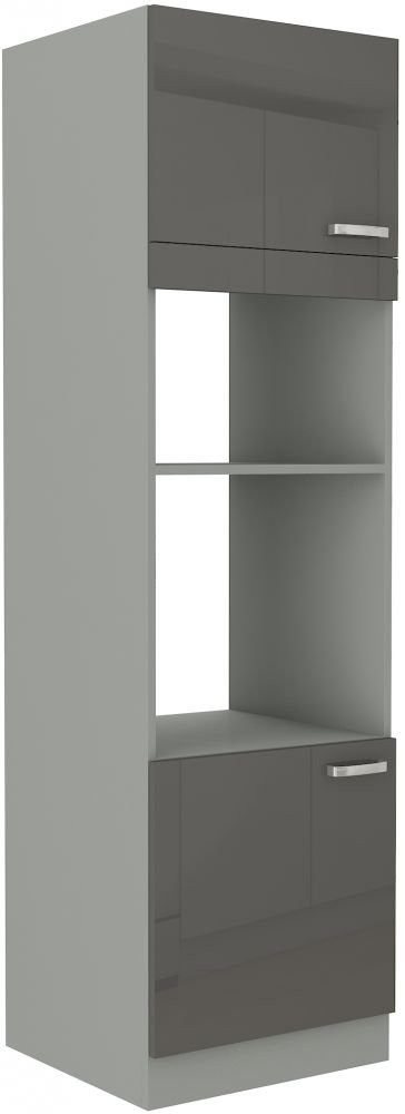 Gray column cabinet with oven and microwave 60 DPM-210 2F