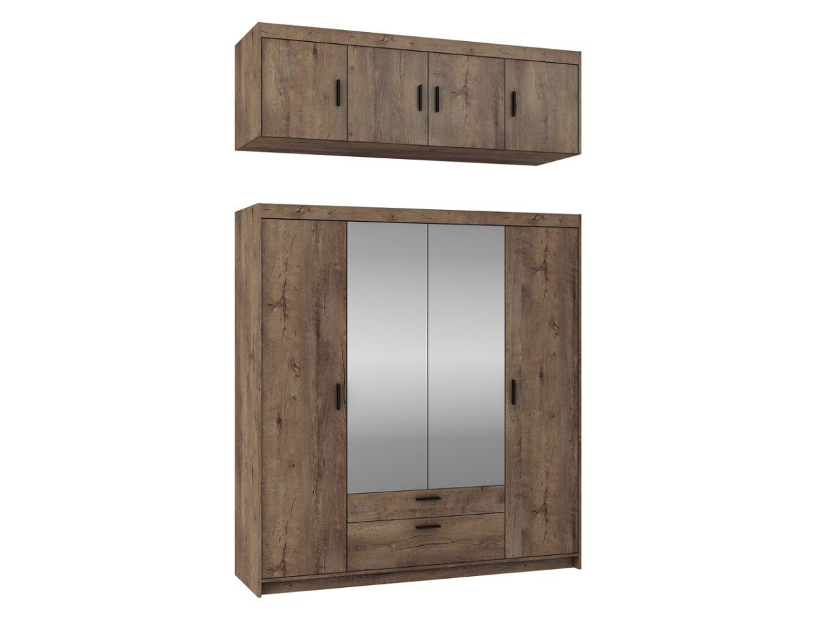 Four-door wardrobe with mirrors Elena 4D, Lefkas oak - Image 4