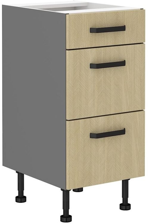 Base cabinet 40 cm with drawers Scandi silkbone pattern 40D 3S BB
