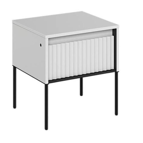 TREND 10-piece milled bedside table set | White, black legs