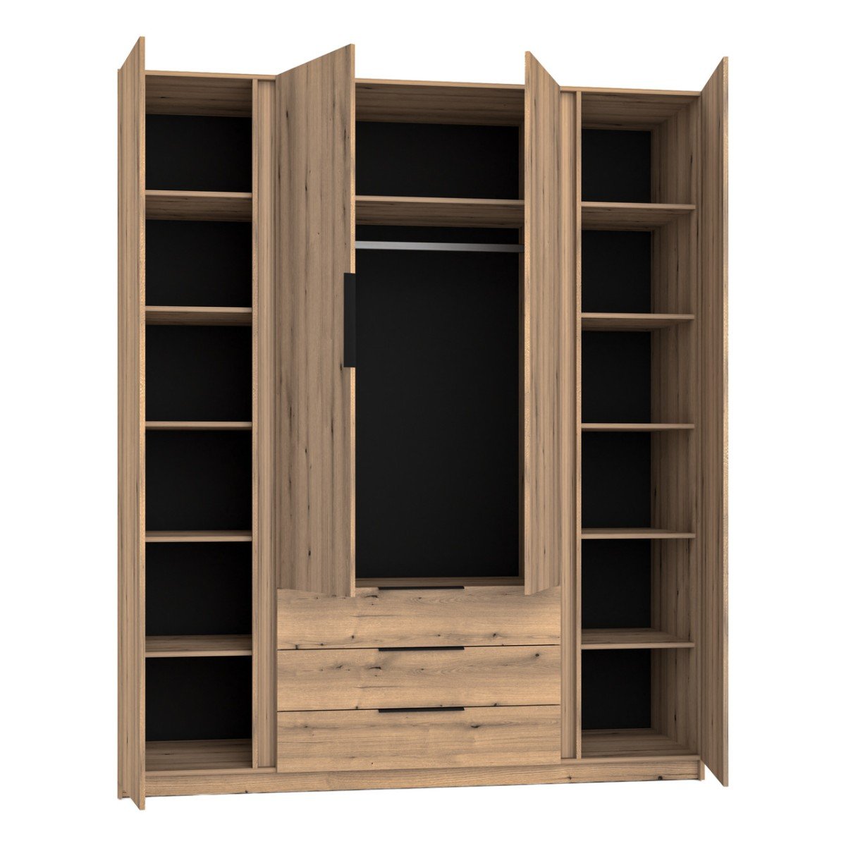 Kaja EV/BL 4F 3S four-door wardrobe - Image 4
