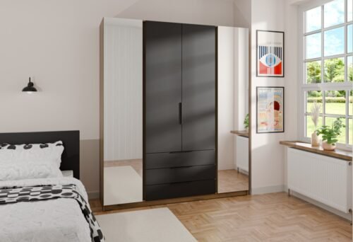 Kaja EV/BL 2 four-door wardrobe with mirrors 2F 3S