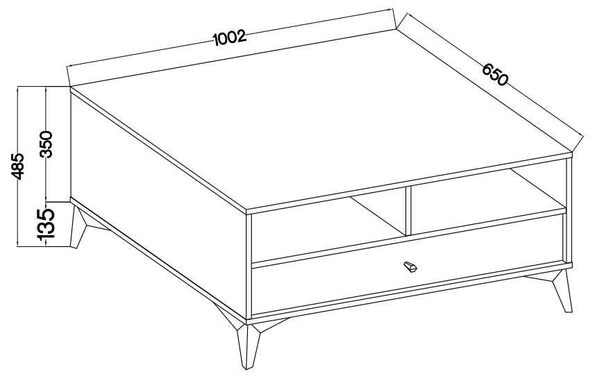 Tokyo 1S eucalyptus coffee table with drawer - Image 7
