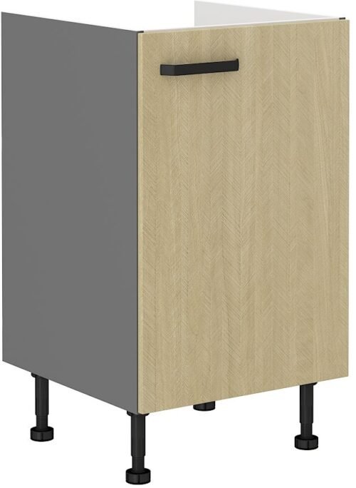 Base cabinet 50 cm Scandi herringbone pattern sink 50 ZL 1F BB