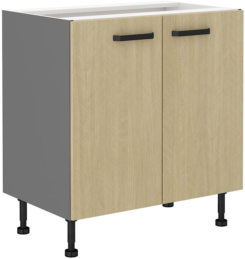 Base cabinet 80 cm, Scandi silkbone pattern, 80D 2F BB