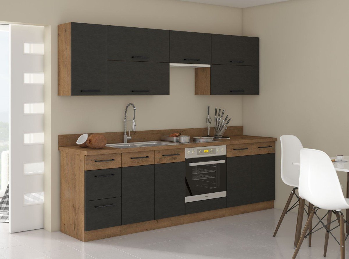 Vigo column cabinet with drawers, matte graphite color 50 DK-145 1F (3S) BB - Image 7