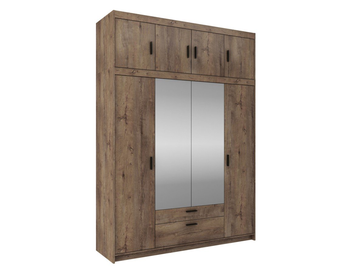 Four-door wardrobe with mirrors Elena 4D, Lefkas oak - Image 3