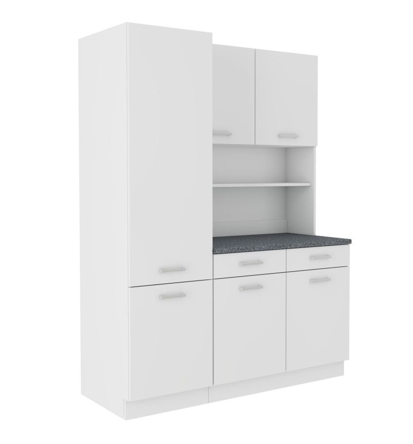 Buffet-type kitchenette Maria 100 cm + column, white matt