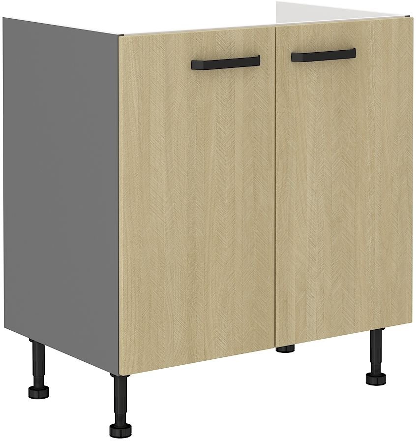 Base cabinet 80 cm, Scandi sink "herringbone pattern" 80ZL 2F BB