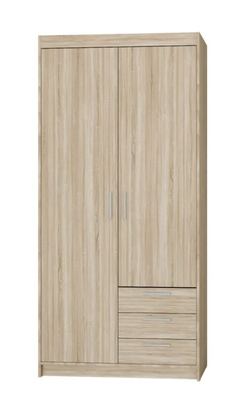 Elena wardrobe with drawers, 2D3S, Sonoma oak
