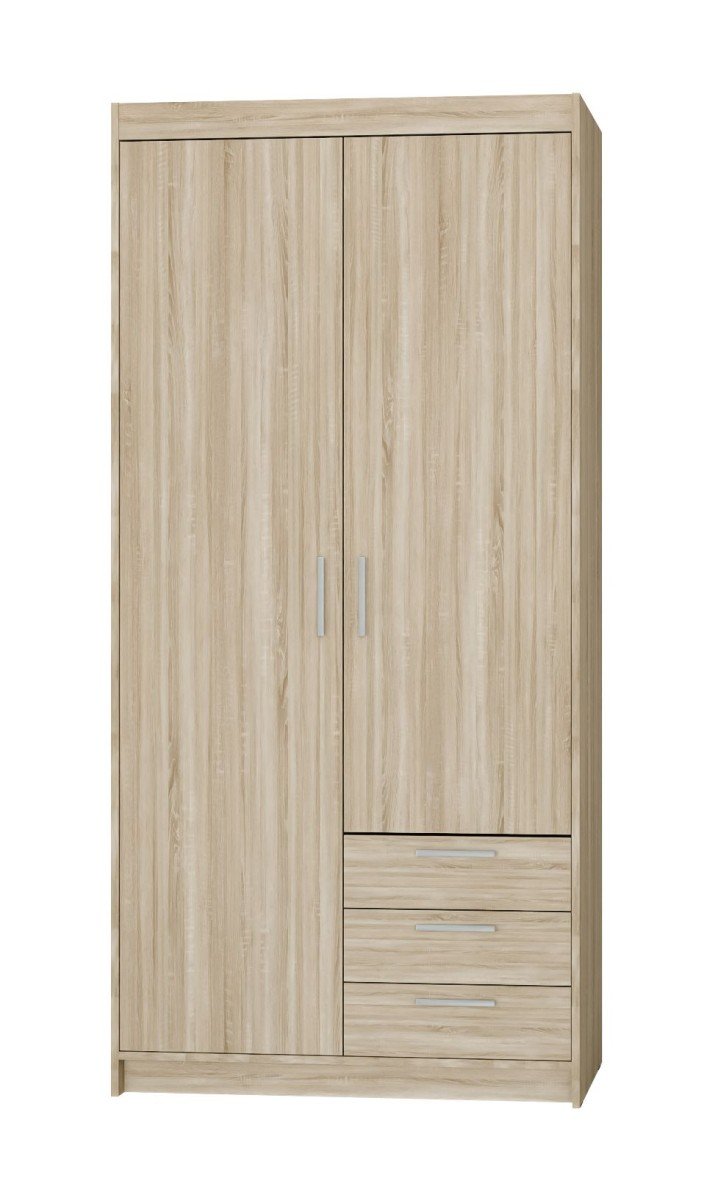 Elena wardrobe with drawers, 2D3S, Sonoma oak
