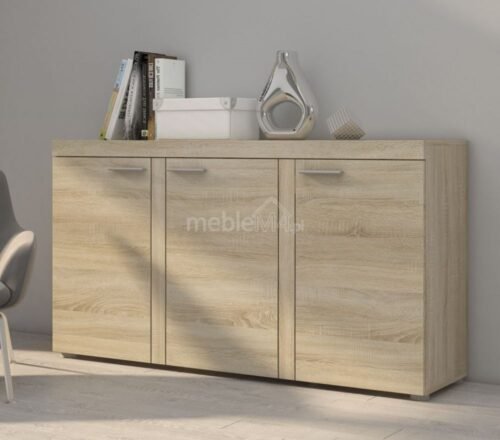 Rumba 3-drawer chest of drawers, Sonoma oak