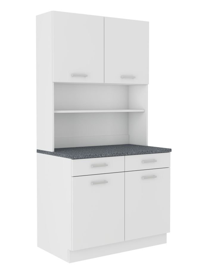 Buffet-type kitchenette Maria 100 cm + column, white matt - Image 2