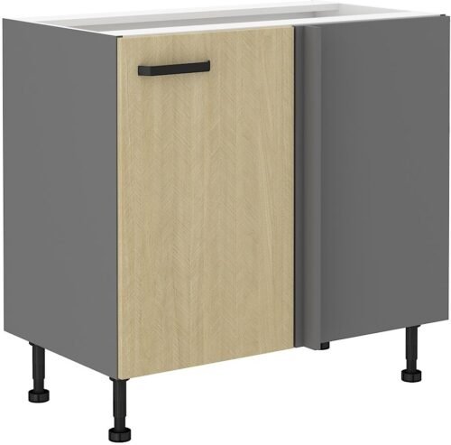 Base corner cabinet 105/60 cm Scandi herringbone pattern 105 ND 1F BB