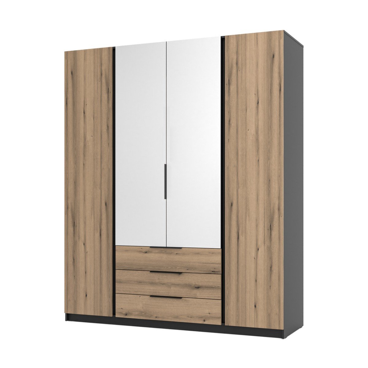 Kaja BL/EV 2F 2 four-door wardrobe with 3S mirrors - Image 3