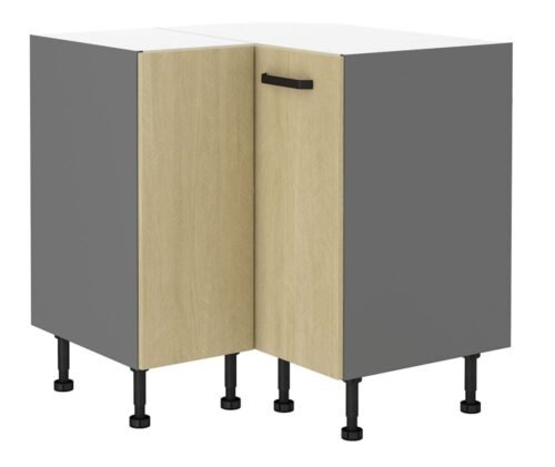 Base corner cabinet 90/90 cm, Scandi herringbone pattern, 90×90 ND 2F BB