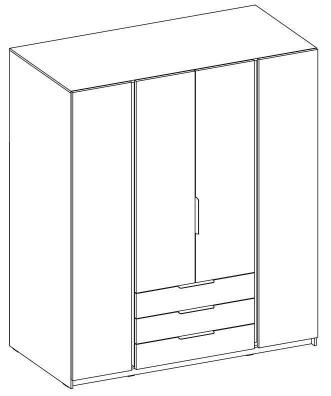 Kaja EV/BL 4F 3S four-door wardrobe - Image 6
