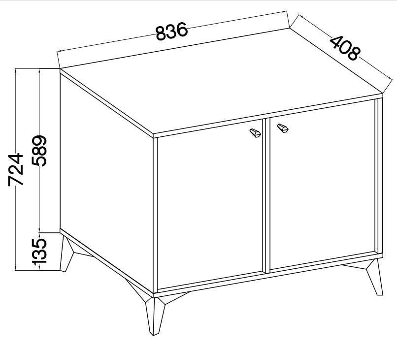Black chest of drawers "Tokyo 2F" with cabinets - Image 6