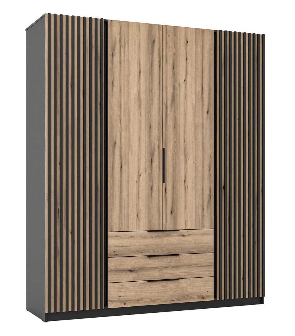 Kaja BL/EV-BL 2 four-door wardrobe with 2F 3S grille - Image 2