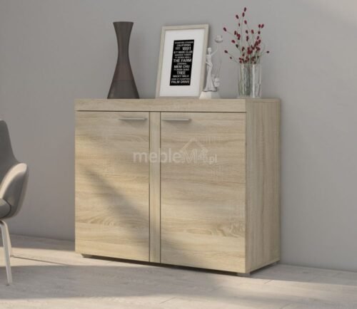 Rumba chest of drawers with 2 shelves – Sonoma oak, light concrete