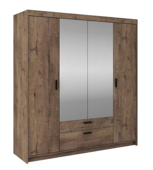 Four-door wardrobe with mirrors Elena 4D, Lefkas oak