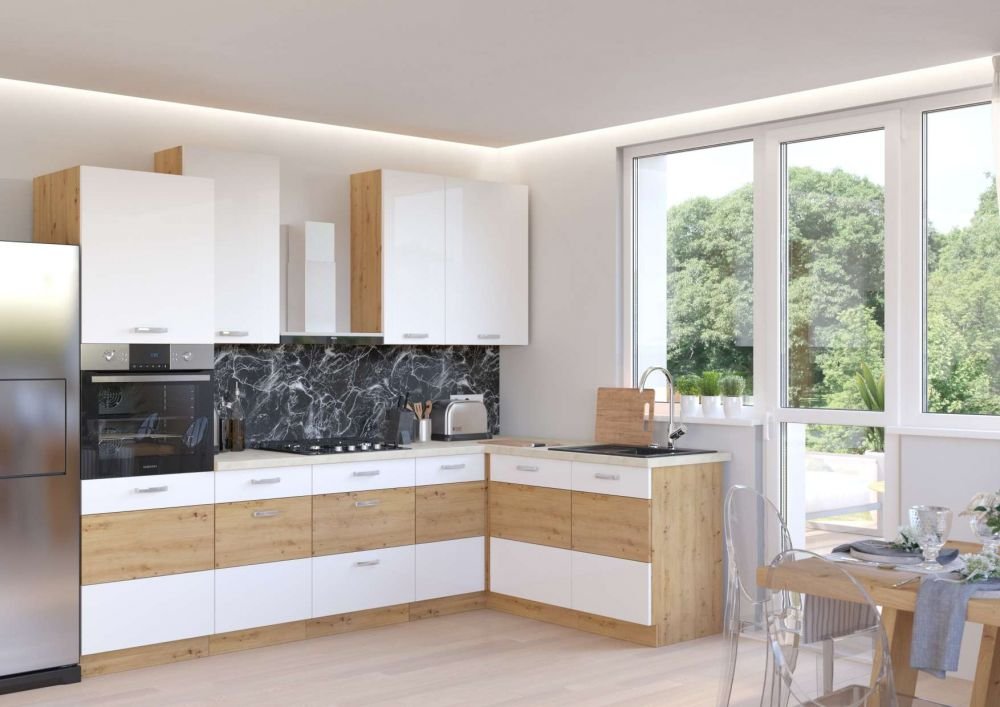 Artisan Oven and Microwave Cabinet, Gloss White, 60 DPM-210 2F - Image 3