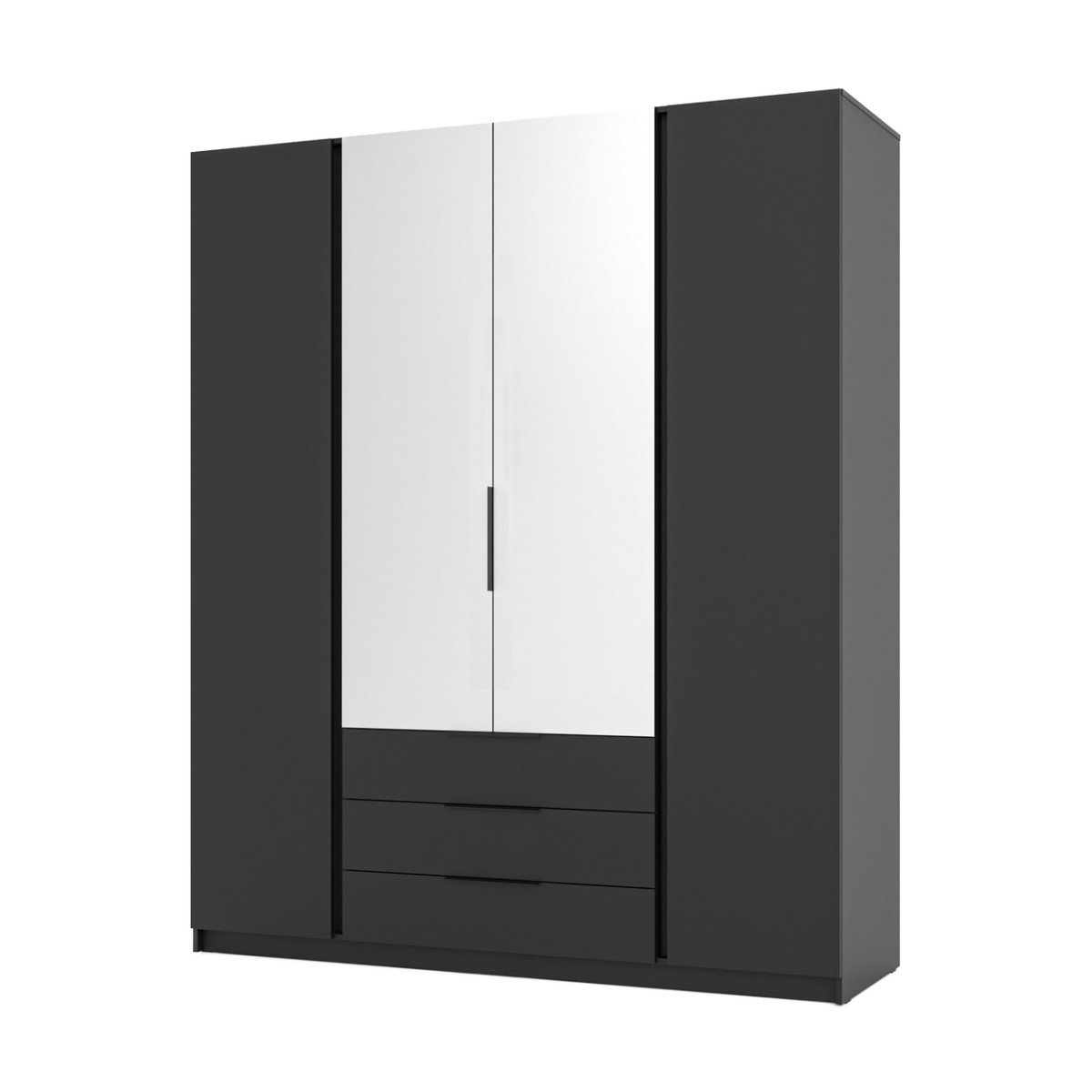 Kaja BL/BL 2F 2 four-door wardrobe with 3S mirrors - Image 3