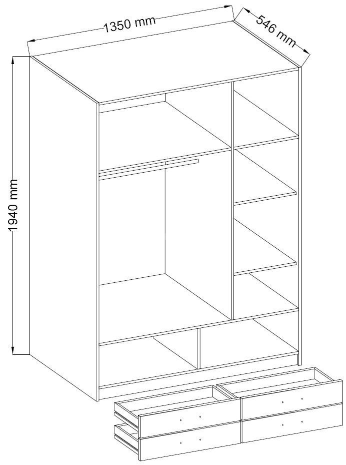 Three-door beech wood wardrobe "Stela" - Image 4