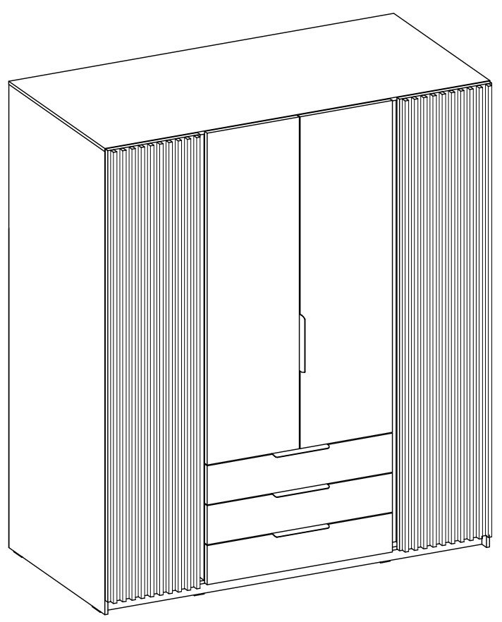 Four-door wardrobe "Kaja EV/BL-EV 2" with 2F 3S grille - Image 7