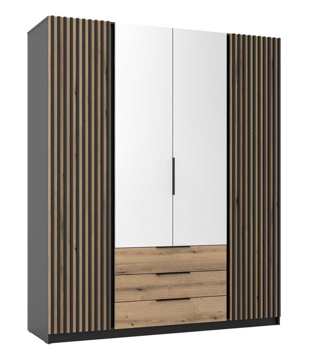 Kaja BL/EV-BL 2 four-door wardrobe with grille, 2 mirrors, 3S - Image 2