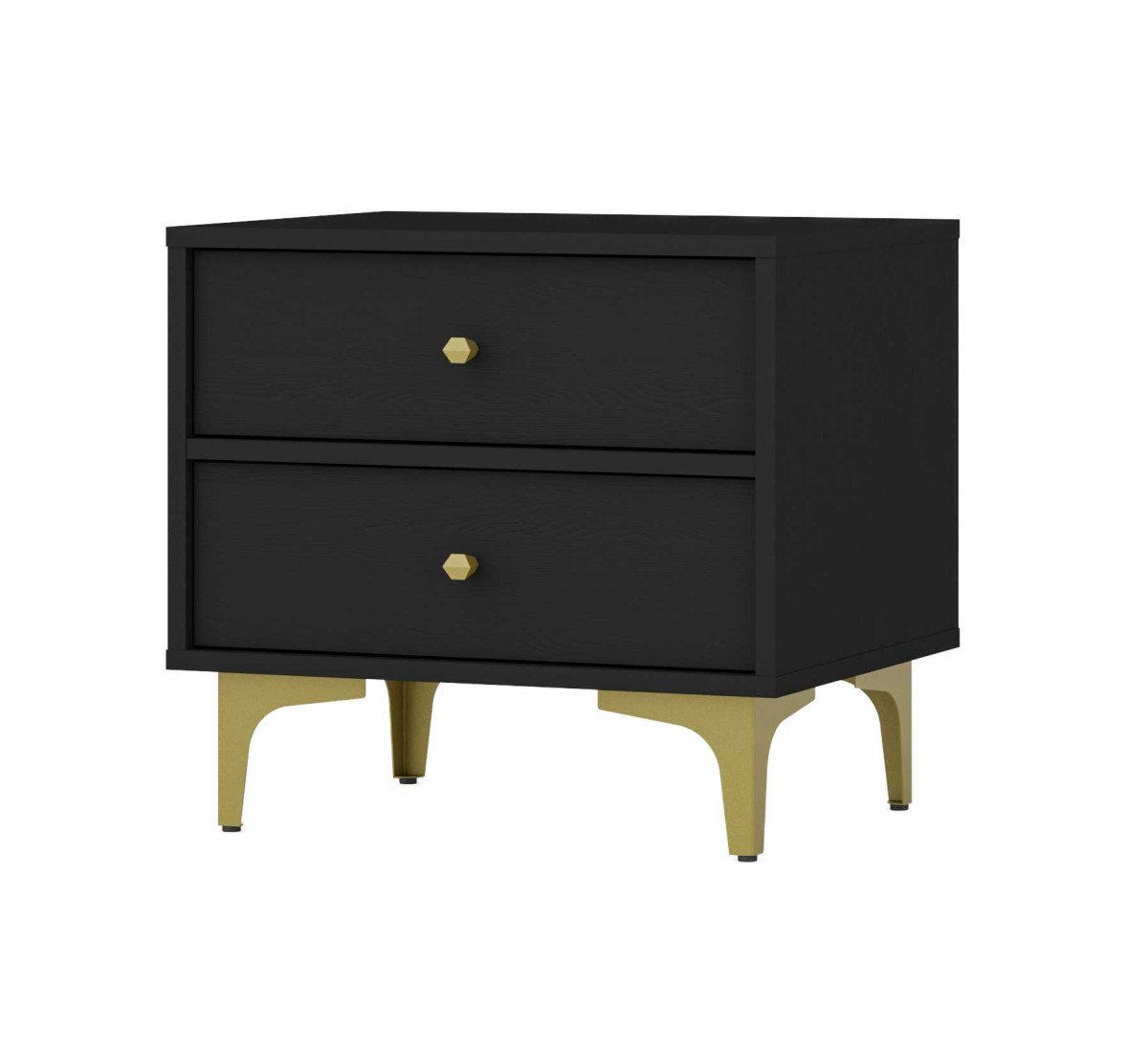 Tokyo 2S bedside table with drawers, black - Image 3