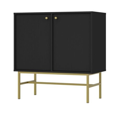 Black chest of drawers “Tokyo 2F” with cabinets