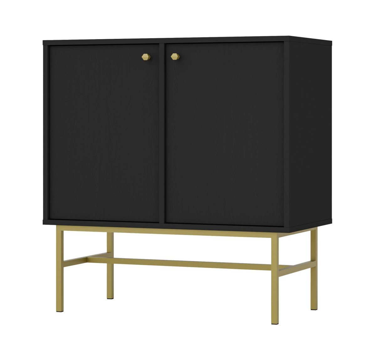 Black chest of drawers "Tokyo 2F" with cabinets