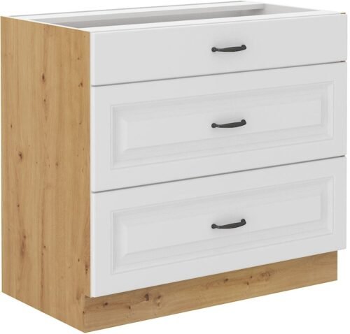 Base cabinet 80 cm with drawers Stillo artisan/white 80 D 3S BB