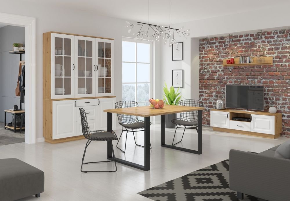 Stylish chest of drawers with 2D cabinets, white Flawia - Image 3