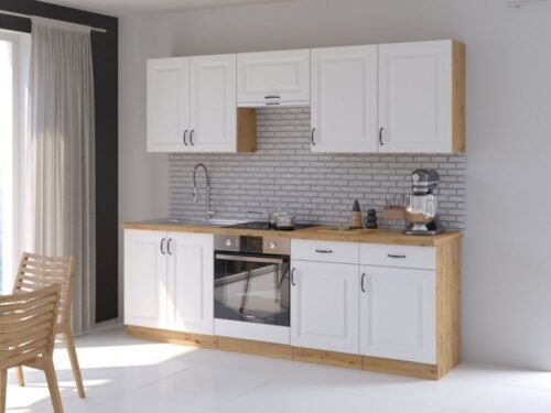 White MDF kitchen 240 cm Stillo
