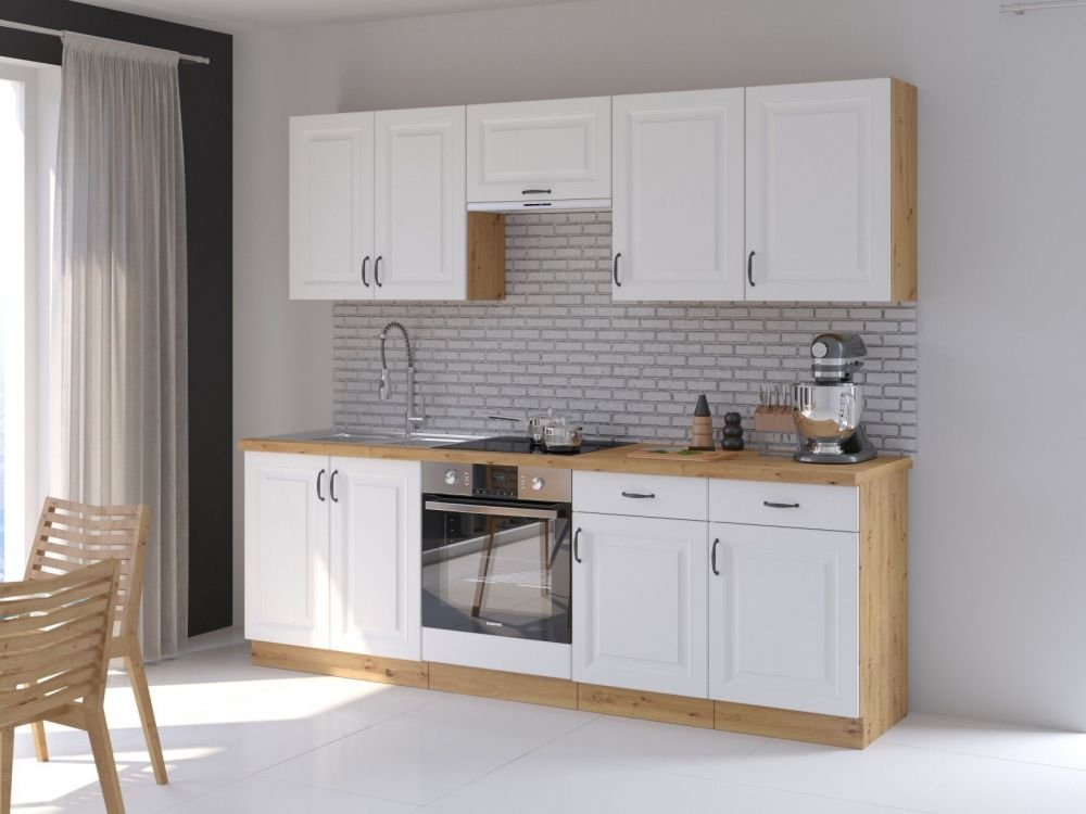 White MDF kitchen 240 cm Stillo