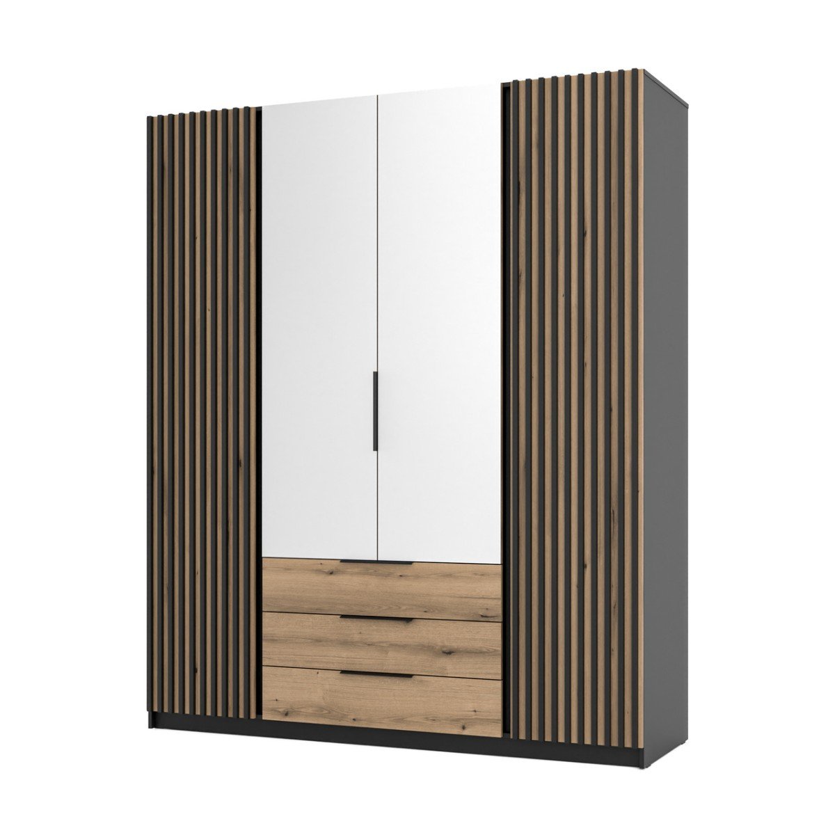 Kaja BL/EV-BL 2 four-door wardrobe with grille, 2 mirrors, 3S - Image 3