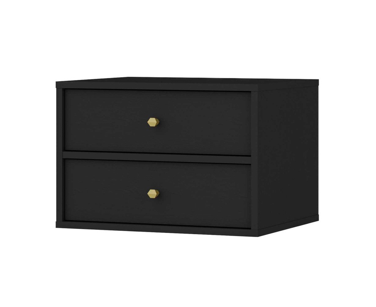 Tokyo 2S bedside table with drawers, black - Image 4