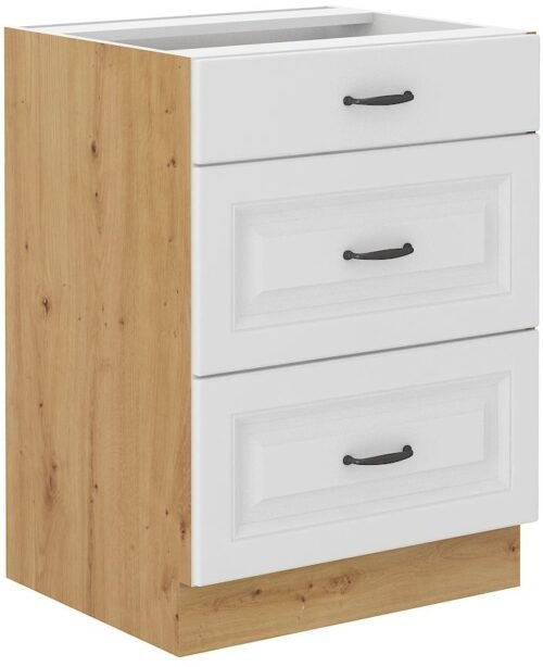 Base cabinet 60 cm with drawers Stillo artisan/white 60 D 3S BB