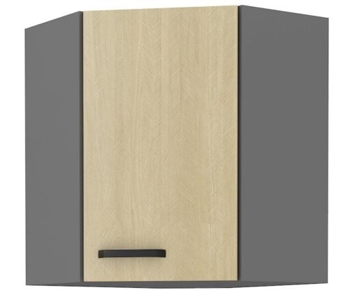 Upper corner cabinet 60/60 cm Scandi silkbone pattern 60×60 GN-72 (45 degrees) 1F