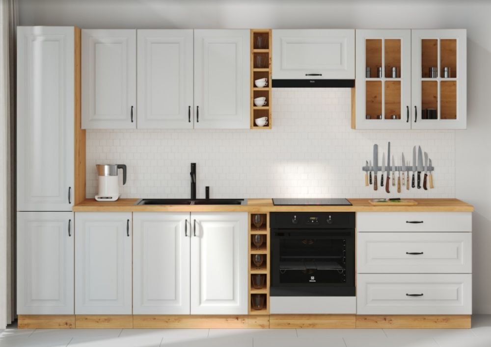 White MDF kitchen 315 cm Stillo