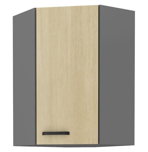 Upper corner cabinet 60/60 cm Scandi silkbone pattern 60×60 GN-90 (45 degrees) 1F