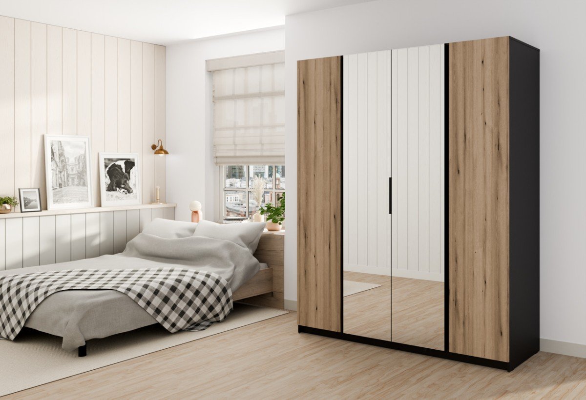 Kaja BL/EV 2F four-door wardrobe with 2 mirrors
