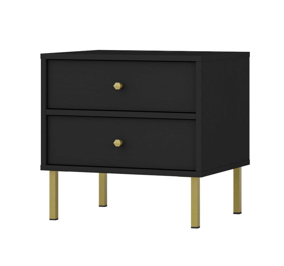 Tokyo 2S bedside table with drawers, black - Image 2