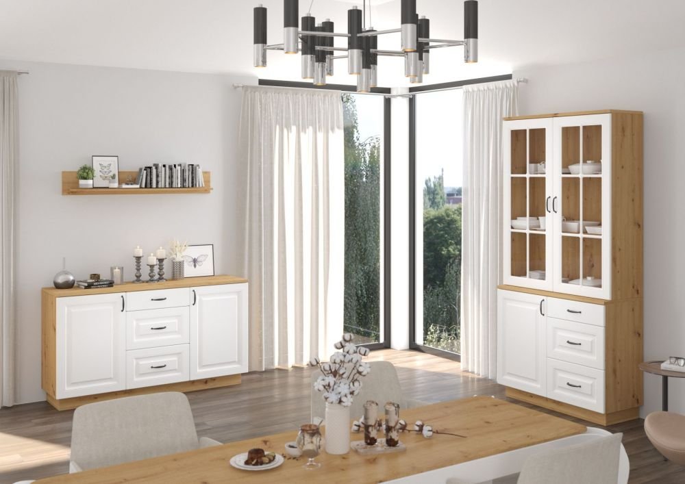 Stylish two-door wardrobe 2D2S Flawia white - Image 6