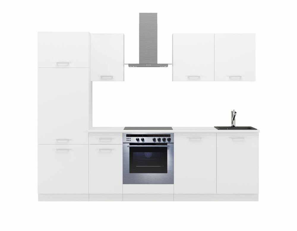Kitchen set with countertop, 260 cm kitchen Toni white matte - Image 2