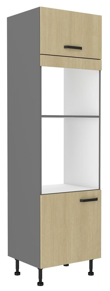 60 cm tall cabinet with oven and microwave “Scandi herringbone” 60 DPM 215 2F