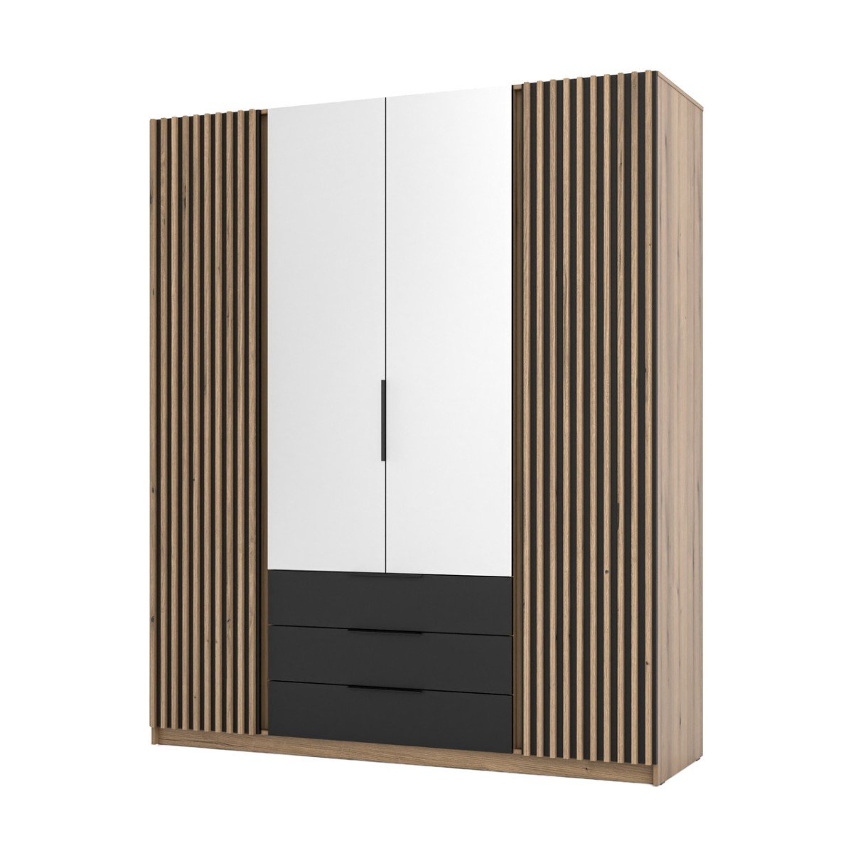 Kaja EV/BL-EV 2 four-door wardrobe with grille, 2 mirrors, 3S - Image 3